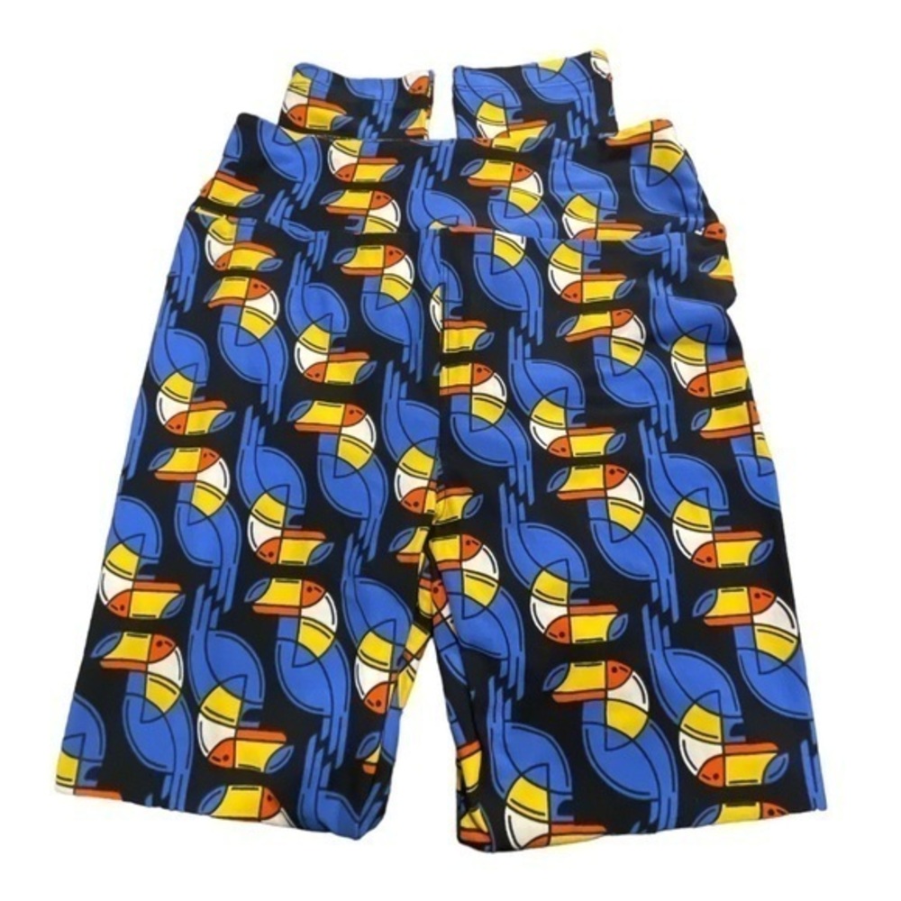 Lularoe Pelican Black Blue Soft Butterly Leggings One Size NWOT #2543